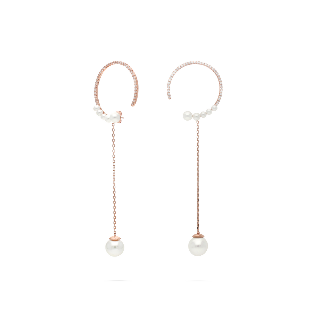Crescent Pearl Earrings