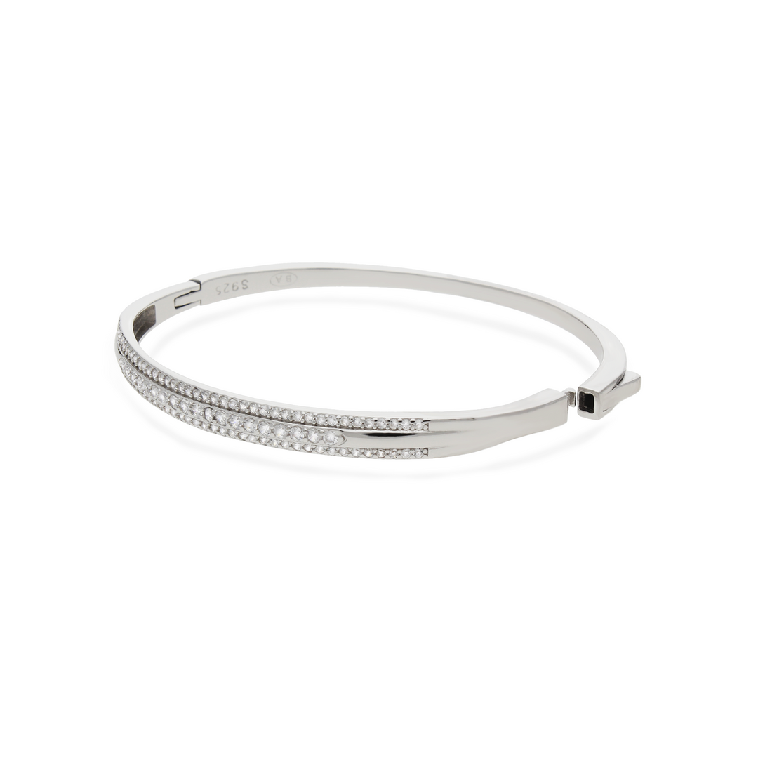 Three Tier Pave Cuff Bracelets