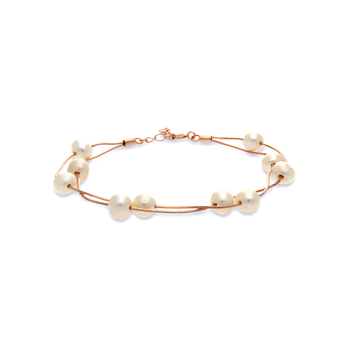 Pearl Station Rose Bracelet