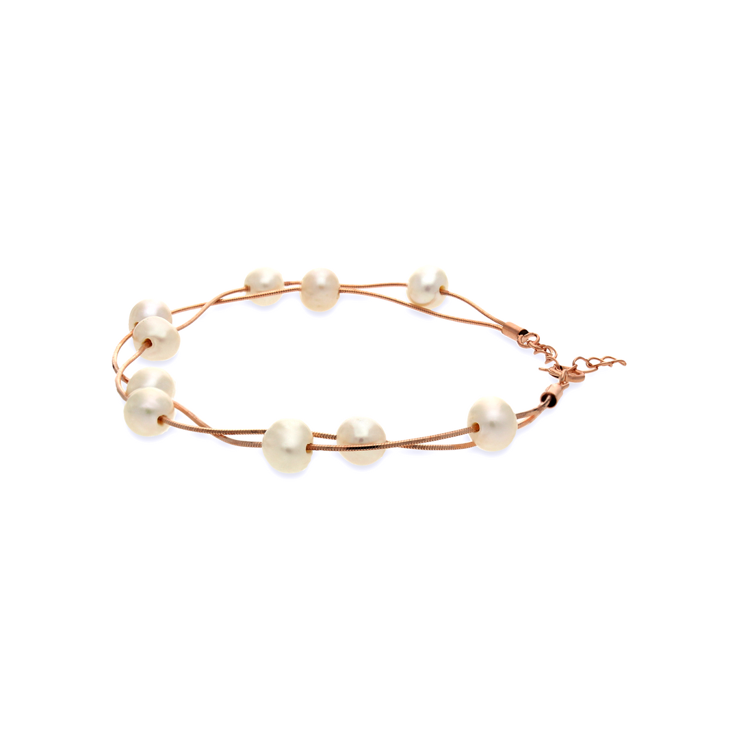 Pearl Station Rose Bracelet